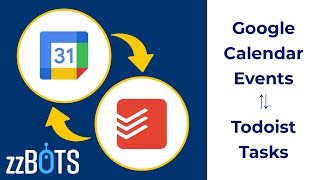 How to 2 Way Sync Google Calendar Events over to Todoist Tasks  zzBots [upl. by Oilejor503]