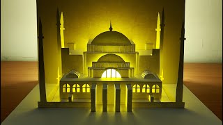 3d Hagia Sophia｜paper art and craft｜paper cutting｜Hobby Knife｜3d paper art｜Pop up card｜3d聖索菲亞大教堂 [upl. by Casanova653]