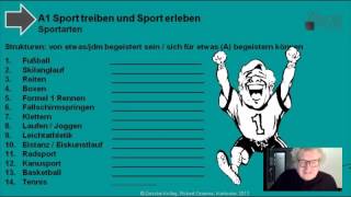 A1 Sport treiben und Sport erleben Verbstrukturen [upl. by Onaireves996]