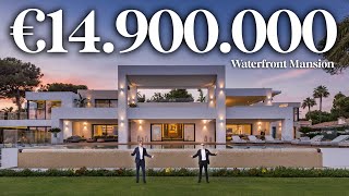 Touring €14900000 Waterfront Modern Mega Mansion with Erik Conover in Marbella Spain  Drumelia [upl. by Aleedis617]