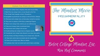 BELOIT COLLEGE MINDSET LIST Ron Nief Comments [upl. by Ordisi]