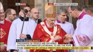 POPE outside Westminster Cathedral 2010 [upl. by Harwill]