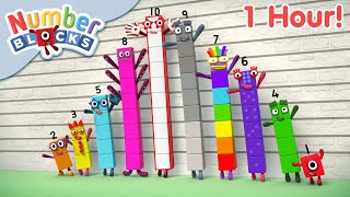 Numberblocks Fun  Full Episodes  1 Hour Compilation  123  Numbers Cartoon For Kids​ [upl. by Oratnek]