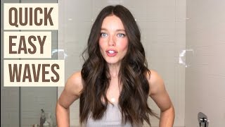 Natural Beach Waves With A Flat Iron Tutorial  Emily DiDonato [upl. by Mendel407]