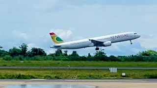 Top 10 Amazing take offs from Douala International Airport Cameroon [upl. by Rabkin317]