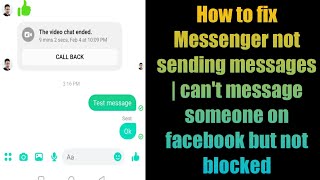 How to fix Messenger not sending messages  cant message someone on facebook but not blocked [upl. by Milissent]