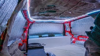 MiniVan Stealth Camper conversion van Build Video  straps for dividing curtain [upl. by Frendel]