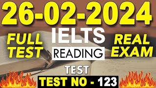 IELTS Reading Test 2024 with Answers  26022024  TEST NO  123 [upl. by Eindys]