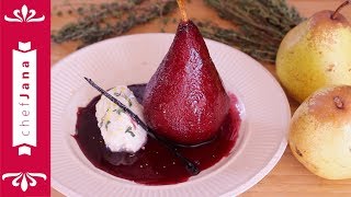 WORLDS BEST RED WINE POACHED PEARS⎜EASY RECIPE ⎜VEGAN [upl. by Rocky]