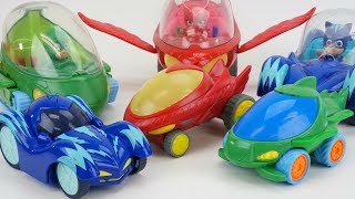 Pj Masks Rev N Go Rumbler Cars Owl Glider Cat Car Gekko Mobile Fast Fun Toys Disney Junior [upl. by Enilamme586]