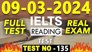 IELTS Reading Test 2024 with Answers  09032024  TEST NO  135 [upl. by Ietta]