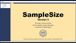 Program SampleSize Running a Single Release Study Design Lesson Three [upl. by Aibos]