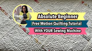 🔥Beginner Free Motion Quilting On A Regular Sewing Machine [upl. by Fryd859]