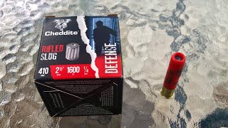 Cheddite 410 Defense 14 Ounce Slug 1600 FPS  Breakdown [upl. by Aramoix760]