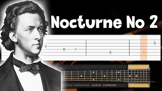 Chopin  Nocturne Op 9 No 2  EASY Guitar tutorial TAB [upl. by Iahk912]