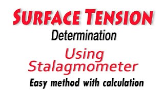 Surface Tension determination by stalagmometer experiment explained in Hindi with example calculatio [upl. by Cuthbert]