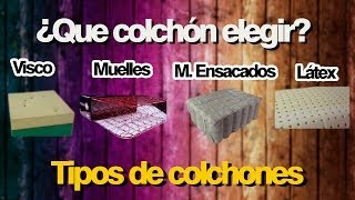 ¿Que colchón elegir Tipos de colchones disponibles Como comprar un colchón [upl. by Eerised]