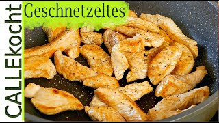 Putengeschnetzeltes in Champignon Rahmsoße  Schnelles leckeres Rezept [upl. by Grimbal]