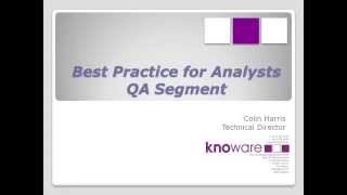 Data Analysis Quality Assurance Best Practices [upl. by Nittirb748]