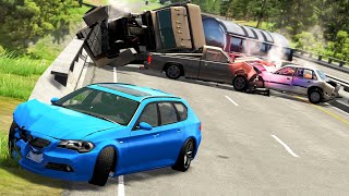 Highway Pileup Crashes 4  BeamNGdrive [upl. by Naj]