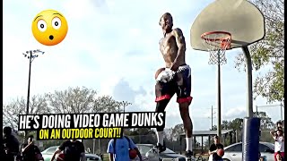 INSANE DUNKS on Outdoor Court By Pro Dunkers He Does ALL The NBA 2K Dunks In REAL LIFE [upl. by Madai168]