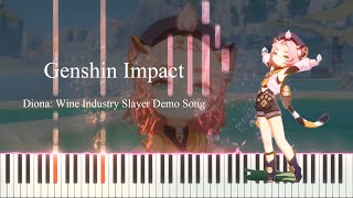 Genshin Impact  Diona Wine Industry Slayer Demo Song Piano tutorial  Sheet [upl. by Ford]