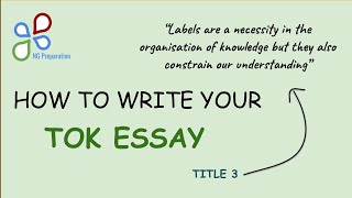 HOW TO WRITE THE 2021 TOK ESSAY TITLE 3 [upl. by Pruchno154]