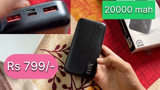 Cheap and Best Power Bank Rs 799  Flix Power Bank 20000mah Unboxing amp Review  technical gy [upl. by Lucia]