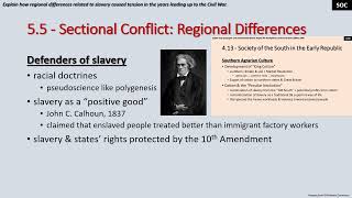 APUSH Online 55  Sectional Conflict Regional Differences [upl. by Em]