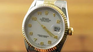 Rolex Datejust STEEL GOLD 16233 Rolex Watch Review [upl. by Hyacinth52]