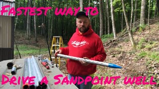 Fastest way to drive a sand point well sandpointwell drivingasandpointwell karlsoffthegrid [upl. by Grefe593]