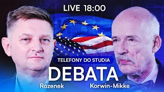 MOCNE STARCIE KORWINA Z ROZENKIEM DEBATA NA ŻYWO [upl. by Euqinim]