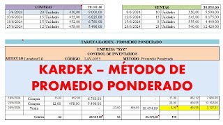 KARDEX Método Promedio Ponderado ll Parte 1 [upl. by Vick]