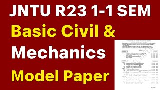 basic civil and mechanics important model paper bcm r23 bcme [upl. by Violeta479]