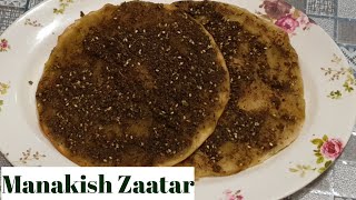 Manakish ZaatarHow to make Zaatar bread  telugu రుచులు in dubai [upl. by Otcefrep]