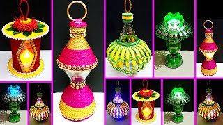 4 Economical lantern with plastic bottle  DIY lantern using recycled materials  lantern for Diwali [upl. by Cummins]