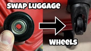 ReplaceUpgrade Luggage Wheels to Ball Bearing  SMOOTH RIDE [upl. by Germayne414]