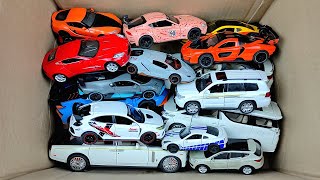 BOX FULL OF Model Cars Honda Civic Bugatti Divo McLaren 650s Audi Rs7 Ford Raptor Ferrari sf90 [upl. by Hploda]