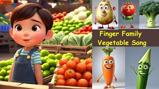 Vegetable Finger Family Songs  Kids Songs Learn Vegetable Names [upl. by Fromma]