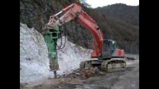 HITACHI Zaxis 500 MONTABERT V65 MOULIN SA 2005 La Voute sur Loire RD103 [upl. by Lamb70]