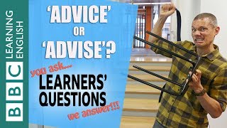 ❓Advice and advise  Improve your English with Learners Questions [upl. by Ocsirf410]