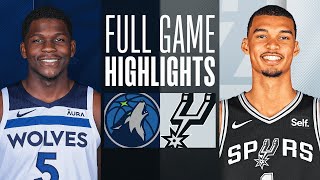 TIMBERWOLVES at SPURS  FULL GAME HIGHLIGHTS  January 27 2024 [upl. by Nnoryt]