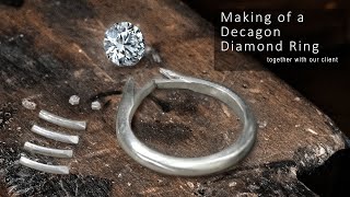 Making of a Decagon Diamond Ring together with our client [upl. by Deegan327]