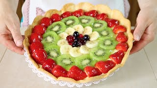 Crostata di Frutta Ricetta per Base Crema e Gelatina  Homemade Fruit Pie Recipe [upl. by Erdried]