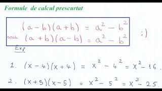 Formule de calcul prescurtat  exemple [upl. by Acceb]