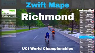 Zwift Maps Richmond UCI World Championships Course [upl. by Camila]