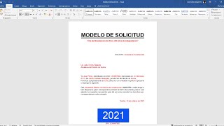 Como hacer una carta de Solicitud en Word 2021 [upl. by Roose]