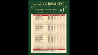 İSTANBUL 2024 RAMAZAN İMSAKİYESİ [upl. by Gisser575]