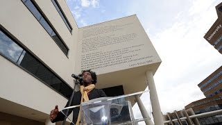 “Let There Be Peace” – Poet Lemn Sissay recites his poem on campus [upl. by Nhaj]