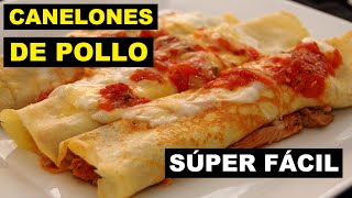 CÓMO HACER CANELONES DE POLLO SÚPER FÁCIL  en 6 minutos [upl. by Bret]